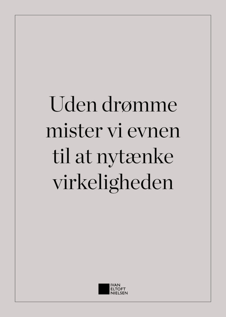 plakat i beige med sort tekst og sort ramme. ivan eltoft nielsen logo i bunden